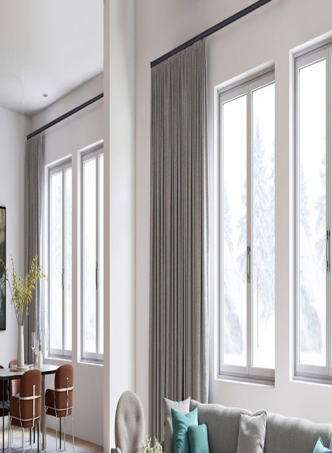 hoeflife Flexible Ceiling Curtain Tracks, Ceilings Track for Curtains, Aluminum Curtains Track Ceilings Mount,Wall Mount Curtain Rail, Ceiling Curtain Rod, Sliding Curtain Tracks with Clips (White 9FT) - Image 2